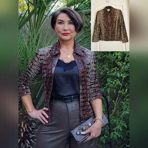 🤎EUC Joseph Ribkoff Gorgeous Animal Print Jacket, Size 6